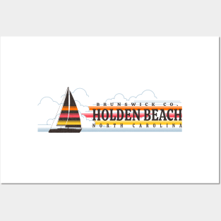 Holden Beach, NC Summertime Vacationing Sailboat Posters and Art